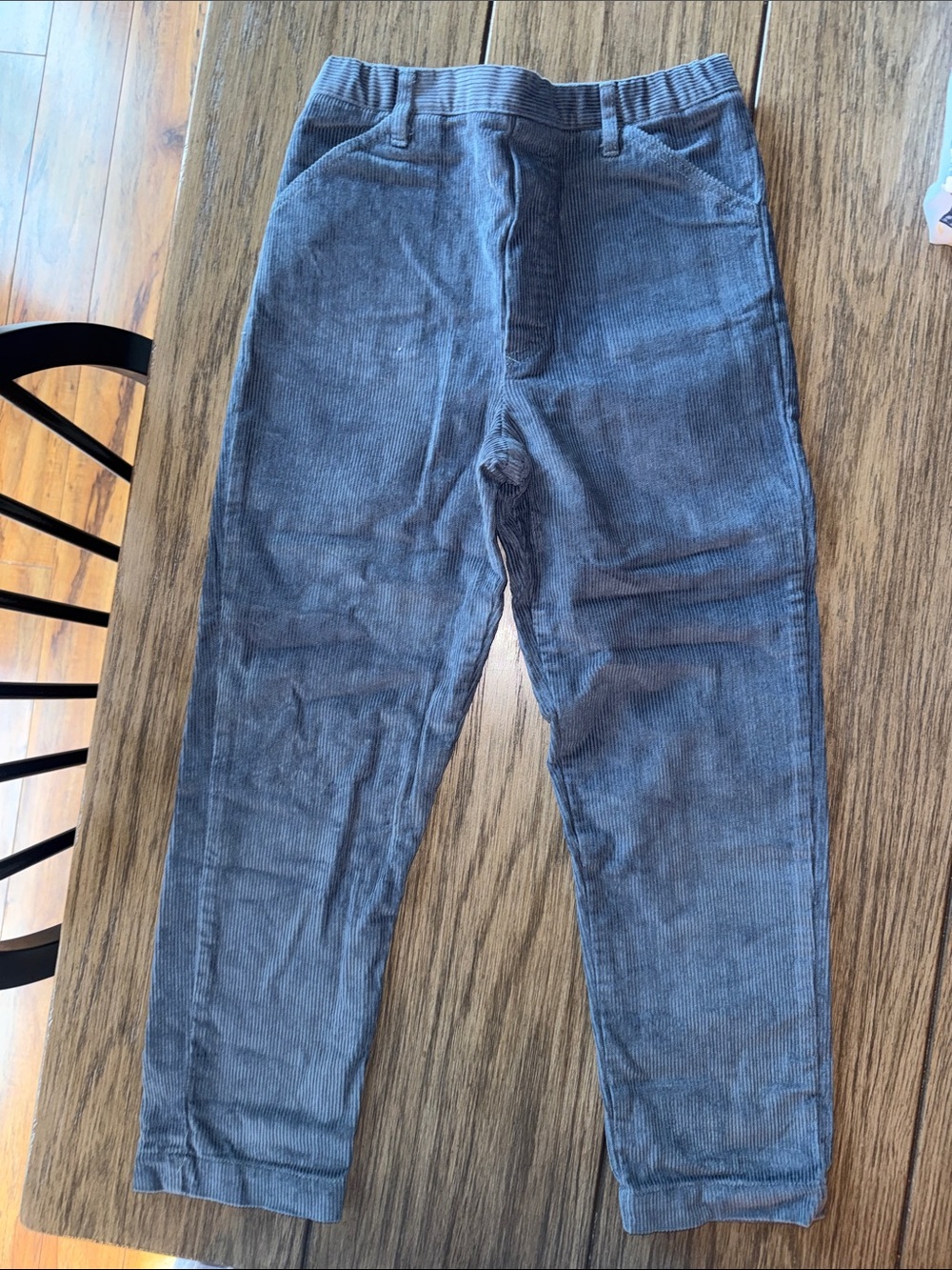 bella bliss Slim Straight Corduroy Jeans in Charcoal Blue